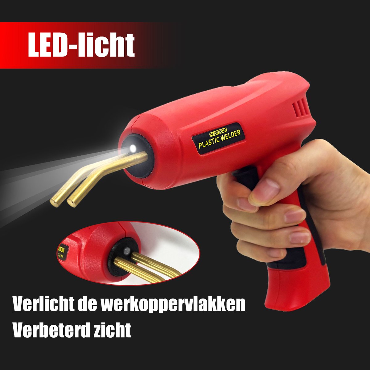 200W Geüpgraded Plastic Laskit, 800STUKS Hechte Nietmachine Auto Bumper Reparatie Kit, 2 in 1 Plastic Lasser Soldeerbout met Lasstaven, 6 Soorten Nietjes voor Bumper/Kajak/Plastic Product Reparaties – foto 8