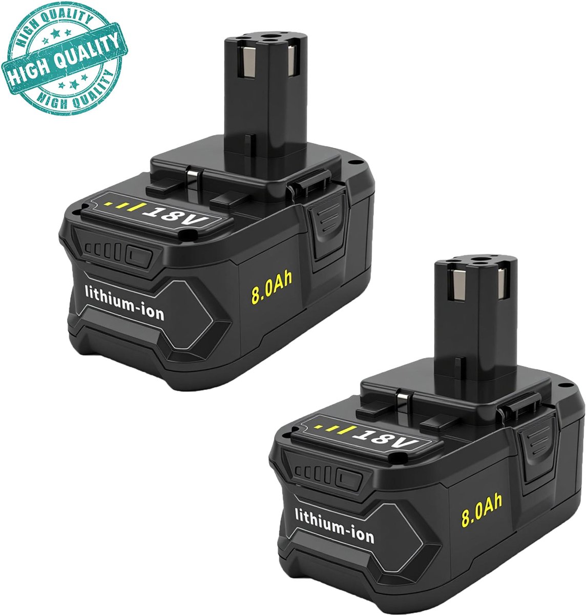 18 Volt 8.0 Ah Lithium-Ion LITHIUM+ Hoge Capaciteit Compacte Accu 2-Pack, Compatibel met 18V Accu-gereedschappen, Geen oplader