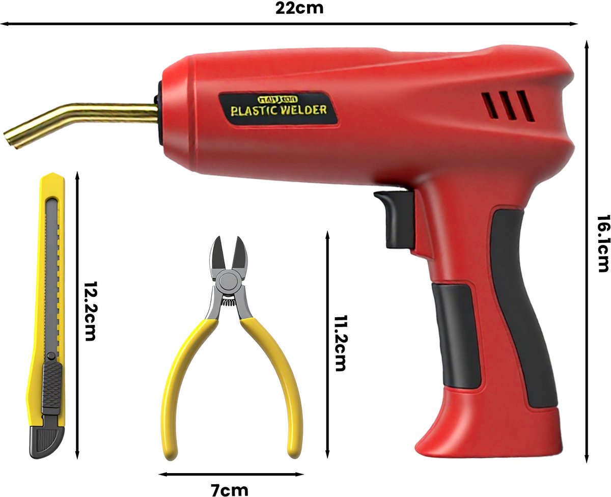 200W Geüpgraded Plastic Laskit, 800STUKS Hechte Nietmachine Auto Bumper Reparatie Kit, 2 in 1 Plastic Lasser Soldeerbout met Lasstaven, 6 Soorten Nietjes voor Bumper/Kajak/Plastic Product Reparaties – foto 4