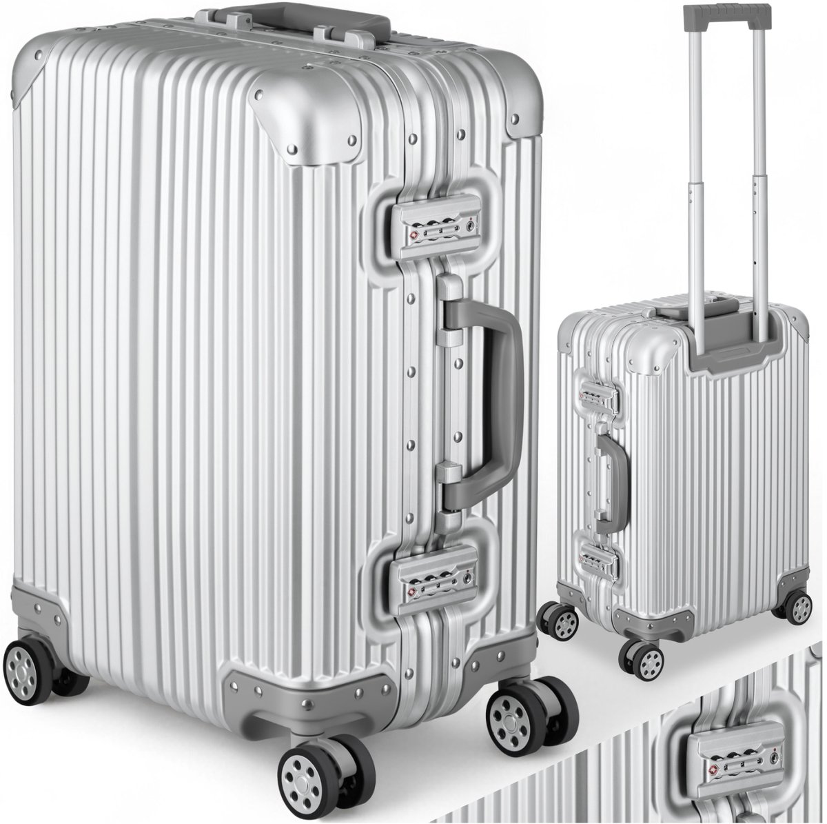 tectake Airway Aluminium Handbagage Koffer 36 Liter productafbeelding