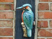 Martin-pêcheur en Couleur - 27 cm - Fonte - Décoration Murale