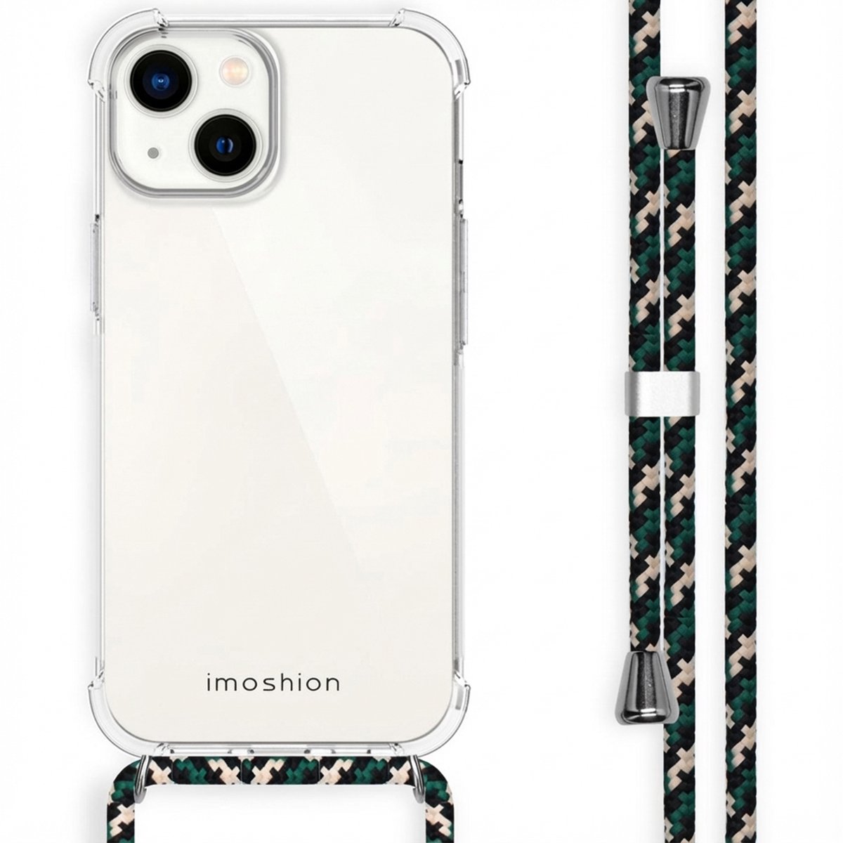 imoshion Hoesje - Geschikt voor Apple iPhone 14 - Backcover met koord - Green Multi Color