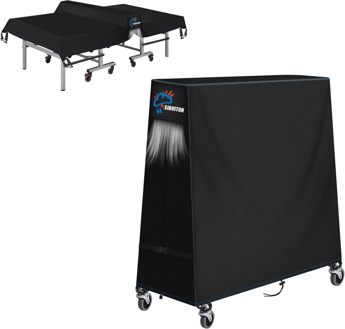 Waterdichte Tafeltennistafel Hoes 173x77x158 cm - Ademend Polyester Beschermhoes voor Opvouwbare Ping Pong Tafels