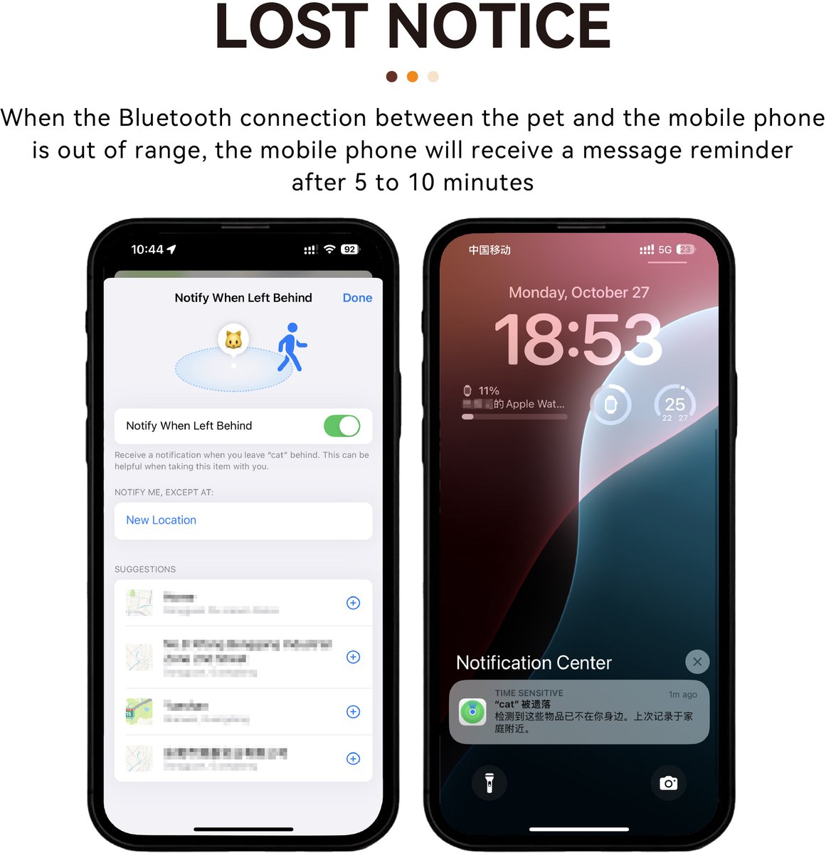 GPS KattenTracker - Zonder Maandelijkse Kosten - Werkt Met Android - IP68 Waterdicht - CR2032 Batterij (1+ Jaar) - Verstelbare Nylon Halsband - Halsomtrek 28-39 cm - Zwart thumbnail 3