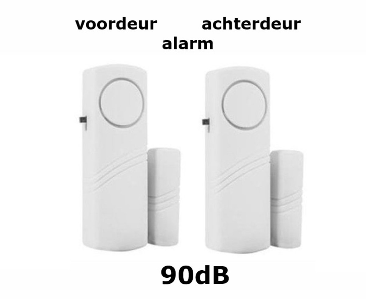 Draadloos Inbraakalarm met Magnetische Sensoren – 2 Stuks – Wit – 90 dB