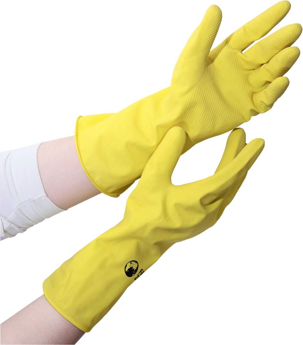 Duurzame Huishoudhandschoenen van Natuurrubber met Katoenen Voering