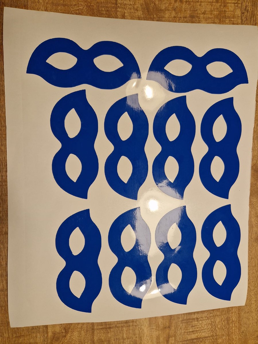 Herbruikbare statische raamsticker carnaval MASKERS