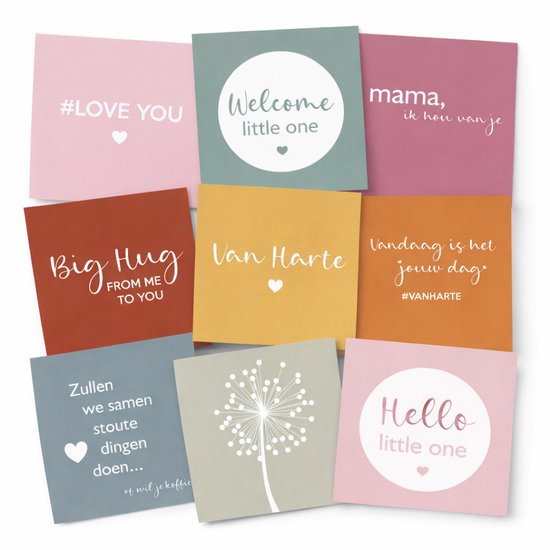 24× Wenskaarten – (SMILE Serie) – “Voor elk moment” – 12 Designs – 14 × 14 cm – Inclusief 24 Witte Enveloppen - Voor Cadeaus & Verpakkingen