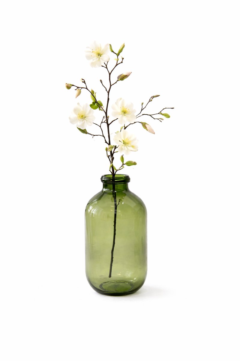 Bloemenjunkie - Kunstbloem - Zijden Bloem - Magnolia - 70cm hoog - Wit - Lente - voorjaar - Nepbloemen