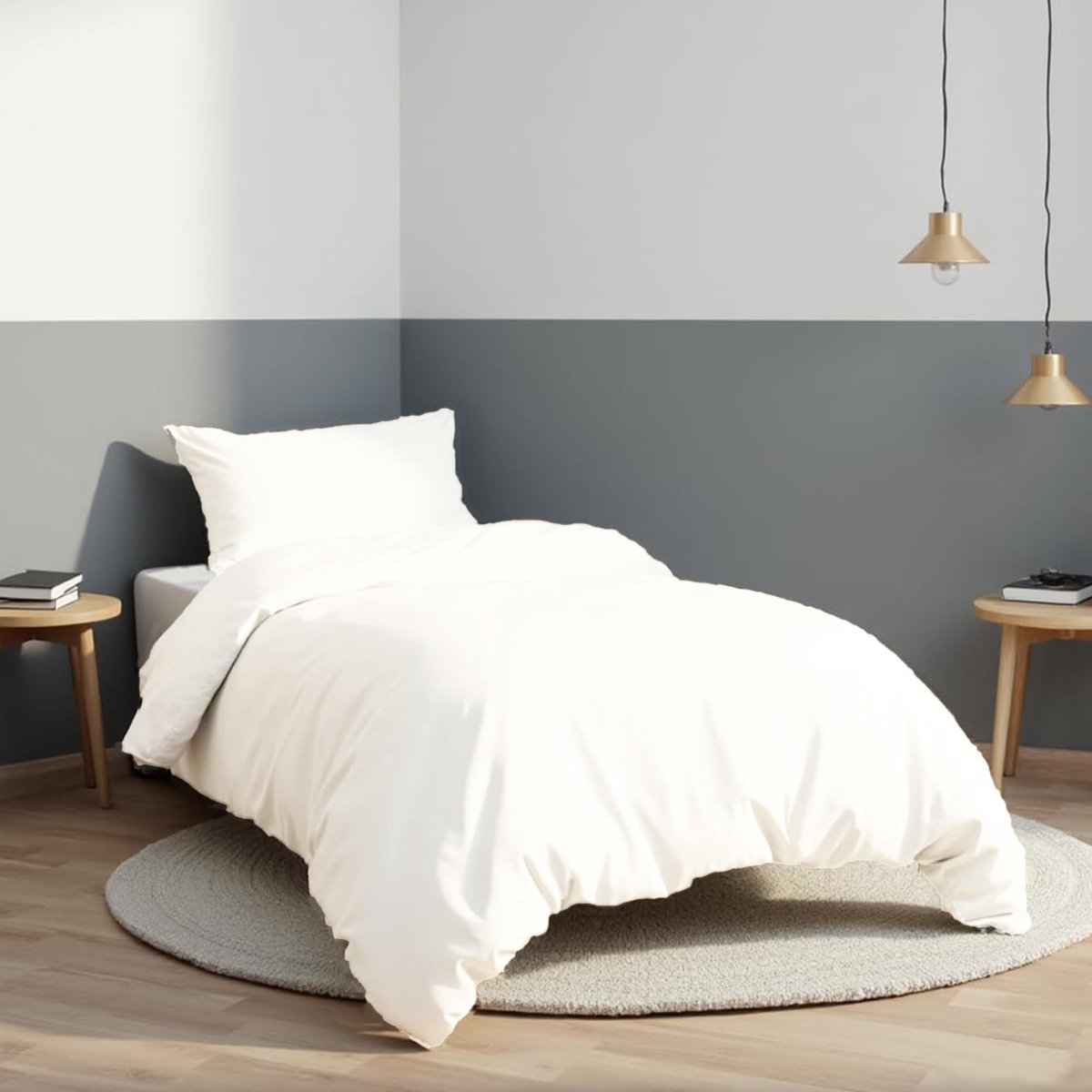 Unyqoos Comfortabel en stijlvol beddengoedset voor een luxueuze slaapervaring Crème