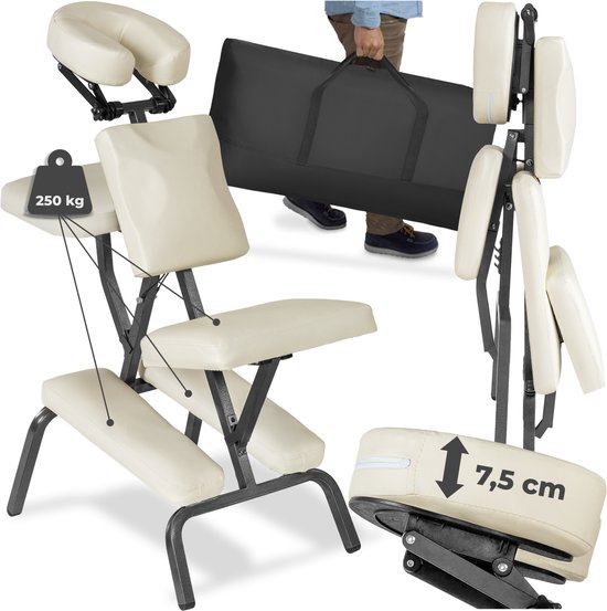 Chaise De Massage Pliante Ultra Confort - Rembourrage épais, Supporte 200 Kg, Facile à Transporter Avec Son Sac