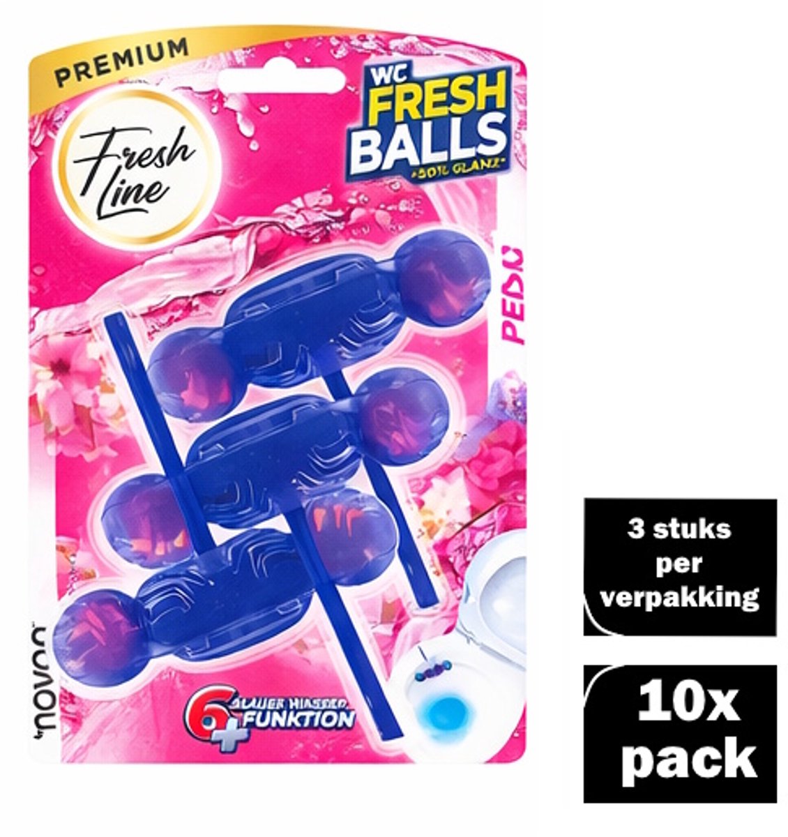 Fresh Line® - Toiletblok Bloemen - Giga Voordeelverpakking 10x3 stuks - WC Blokjes