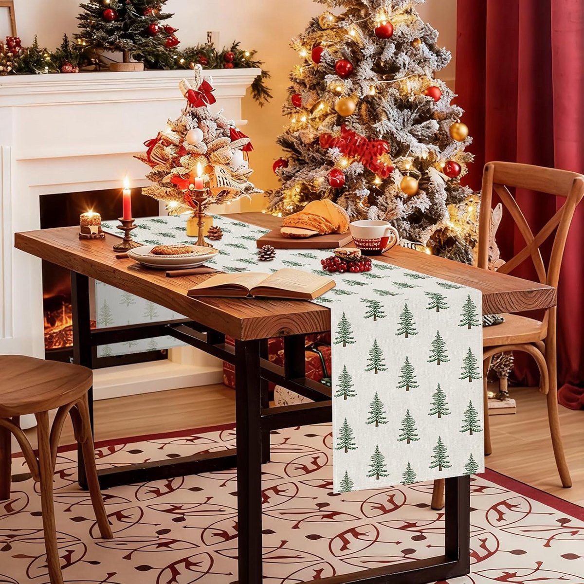 Feestelijke Kerst Tafelloper 40x180 cm voor Keuken en Eetkamer Decoratie