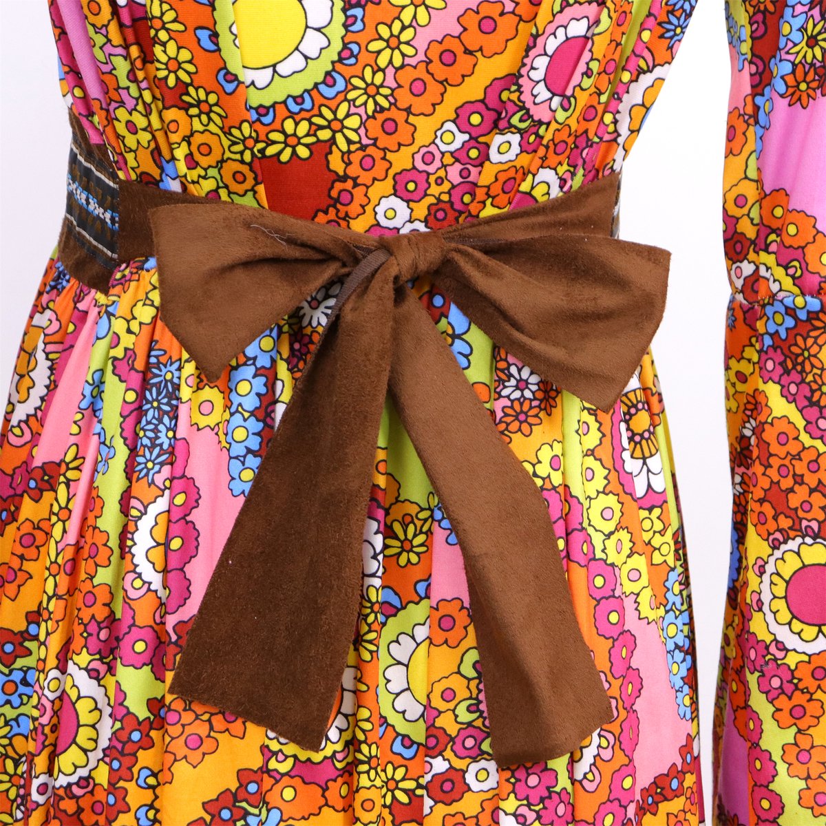 Joya Party® Hippie Jurk Dames met Vest & Hoofdband | Jaren 60 & 70 Flower Power Set | Stretch Lange Jurk | Verkleedkostuum Vrouw | Carnaval, Themafeest & Halloween | — afbeelding 4