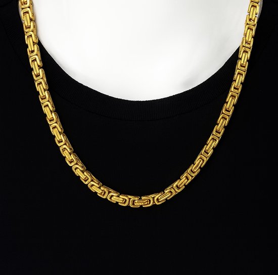 AVENIR25® - Chaîne Royale - 58cm - Couleur Or - Acier Inoxydable - Ø4mm - Hommes/Femmes - Chaîne Maille