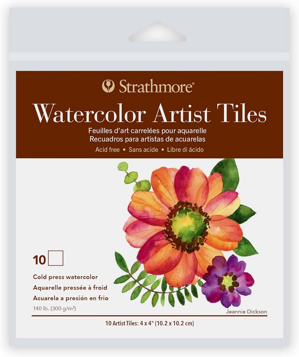 Aquareltegels Koudgeperst Papier Wit 10x10 cm - 10 Stuks voor Kunstenaars