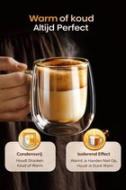 clearfee Theeglazenset met handvat, 250 ml, van hoogwaardig glas, ideaal voor warme dranken, cacao, latte macchiato en cappuccino