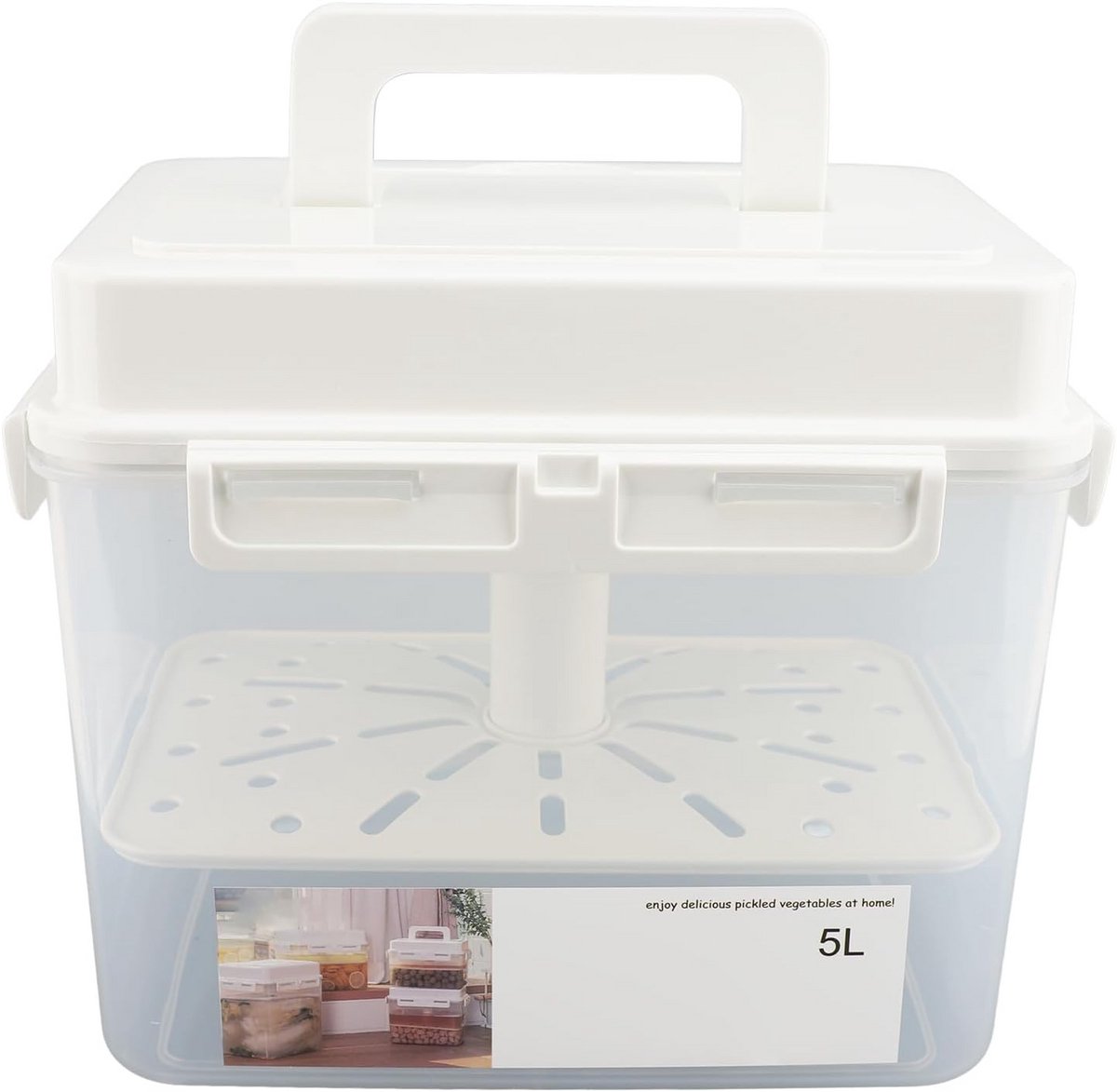 5L Fermentatiecontainer met Verzegeld Deksel voor Kimchi en Zuurkool