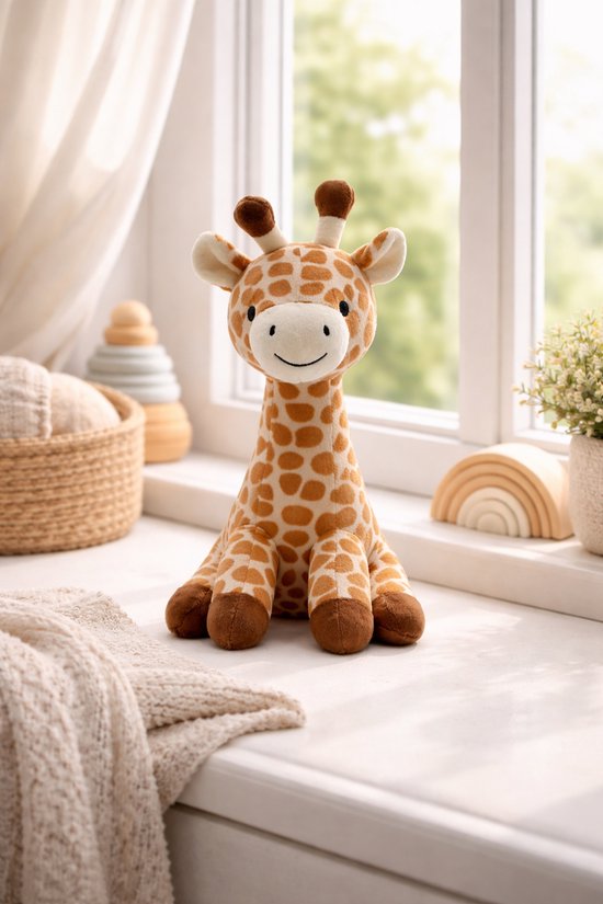 Fluffica - Giraffe Knuffel - Zachte Pluche - CE-gecertificeerd - Geschikt voor Baby’s & Kinderen - Lief Design - Knuffeldier - 25cm van Merkloos — afbeelding 4