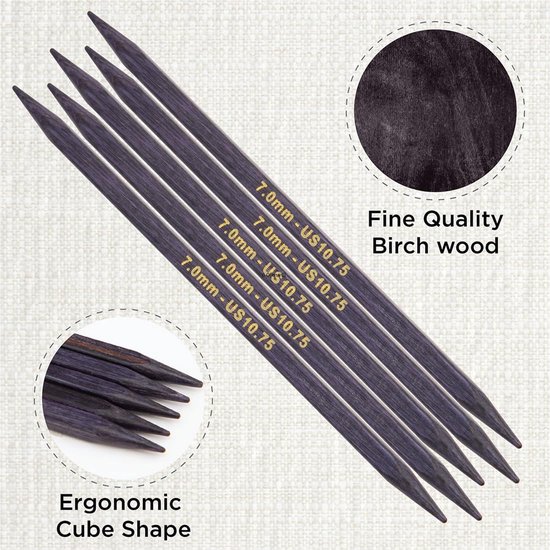 KnitPro J'Adore Cubics breinaalden met dubbele punt, sets van 5 - Houten pinnen voor sokken, hoeden, wanten, kort rond breien - 15 cm x 5,00 mm KnitPro J'Adore Cubics breinaalden met dubbele punt, sets van 5 - Houten pinnen voor sokken, hoeden, wanten, kort rond breien - 15 cm x 5,00 mm