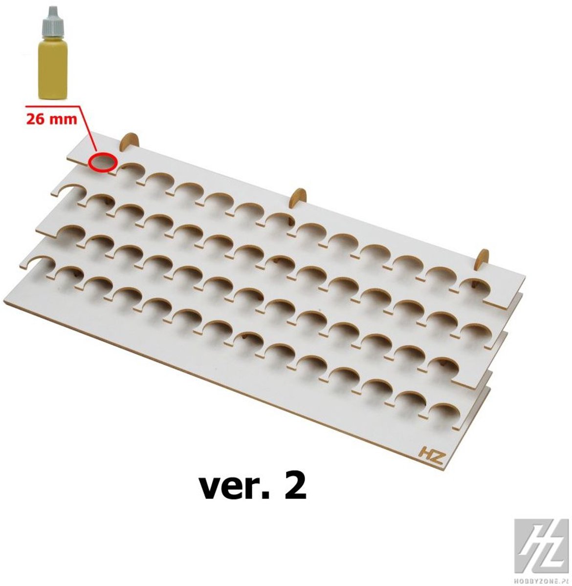 HobbyZone S1S Verfrek – Opbergsysteem voor 54 verfpotjes (26 mm) - houten opbergsysteem - modulair