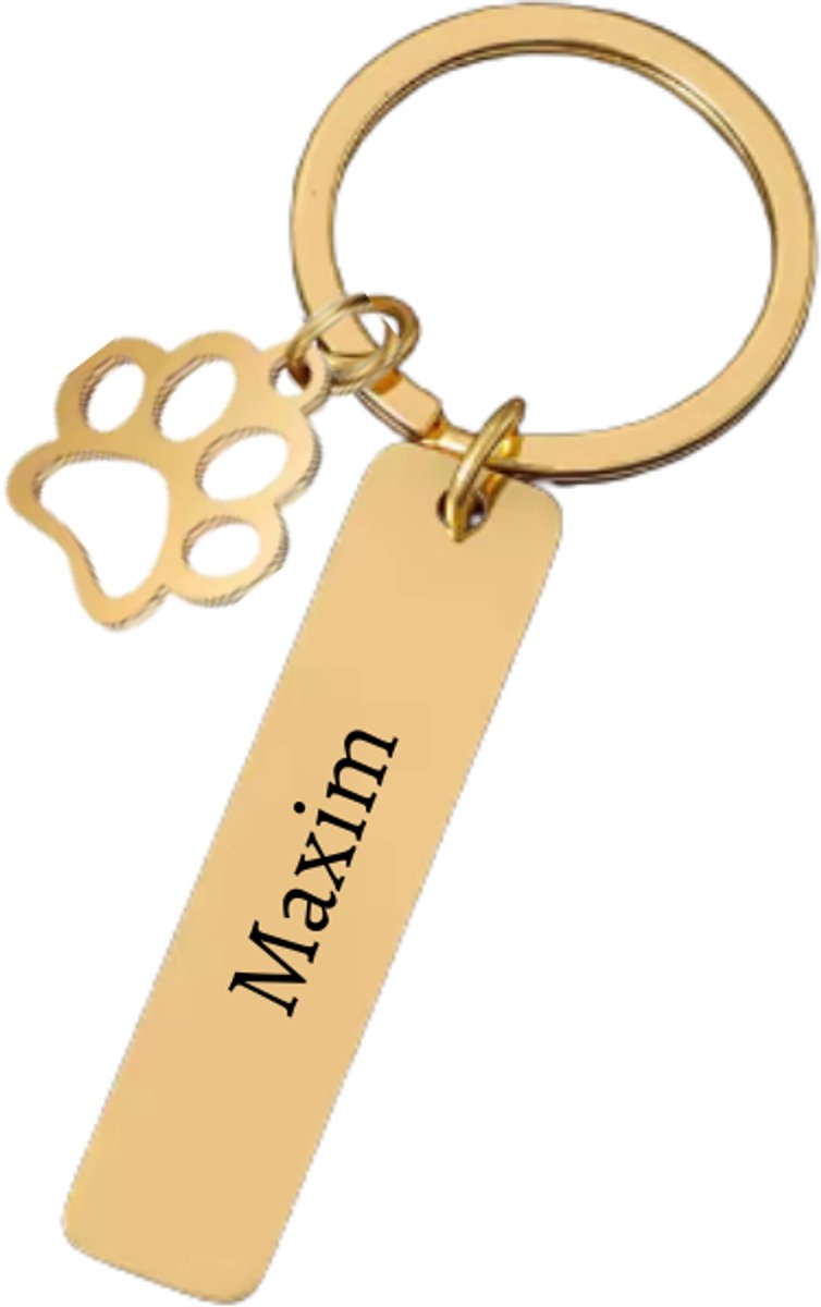 Hondenpenning Naamtag met Hondenpoot | Goud | Hondenpenning Namentag Hondenpoot | Naamtag graveren | Hondenpenning graveren NAMENTAG | Petshop Seven