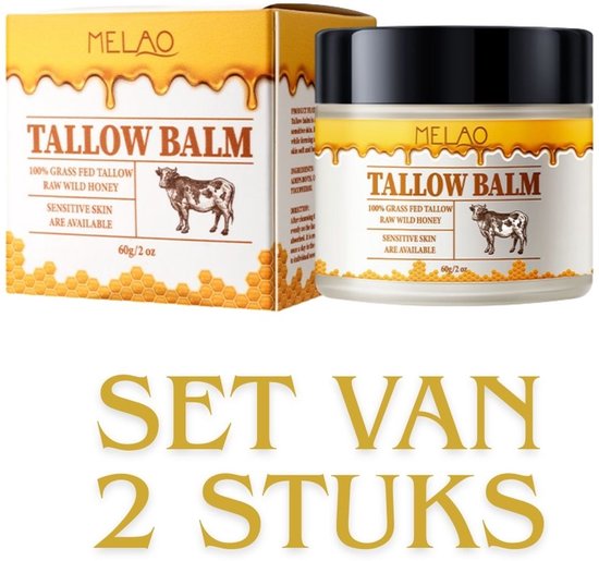 Melao Tallow Balm - Rundertalg & Honing - Gezicht & Lichaam - Gevoelige huid