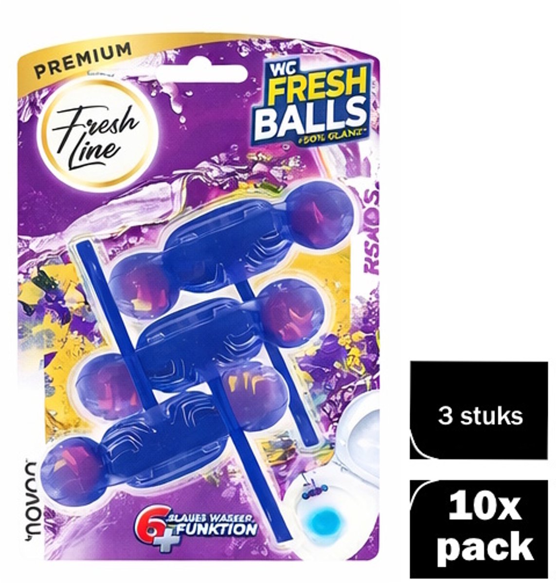 Fresh Line® - Toiletblok Lavendel - Giga Voordeelverpakking 10x3 stuks - WC Blokjes