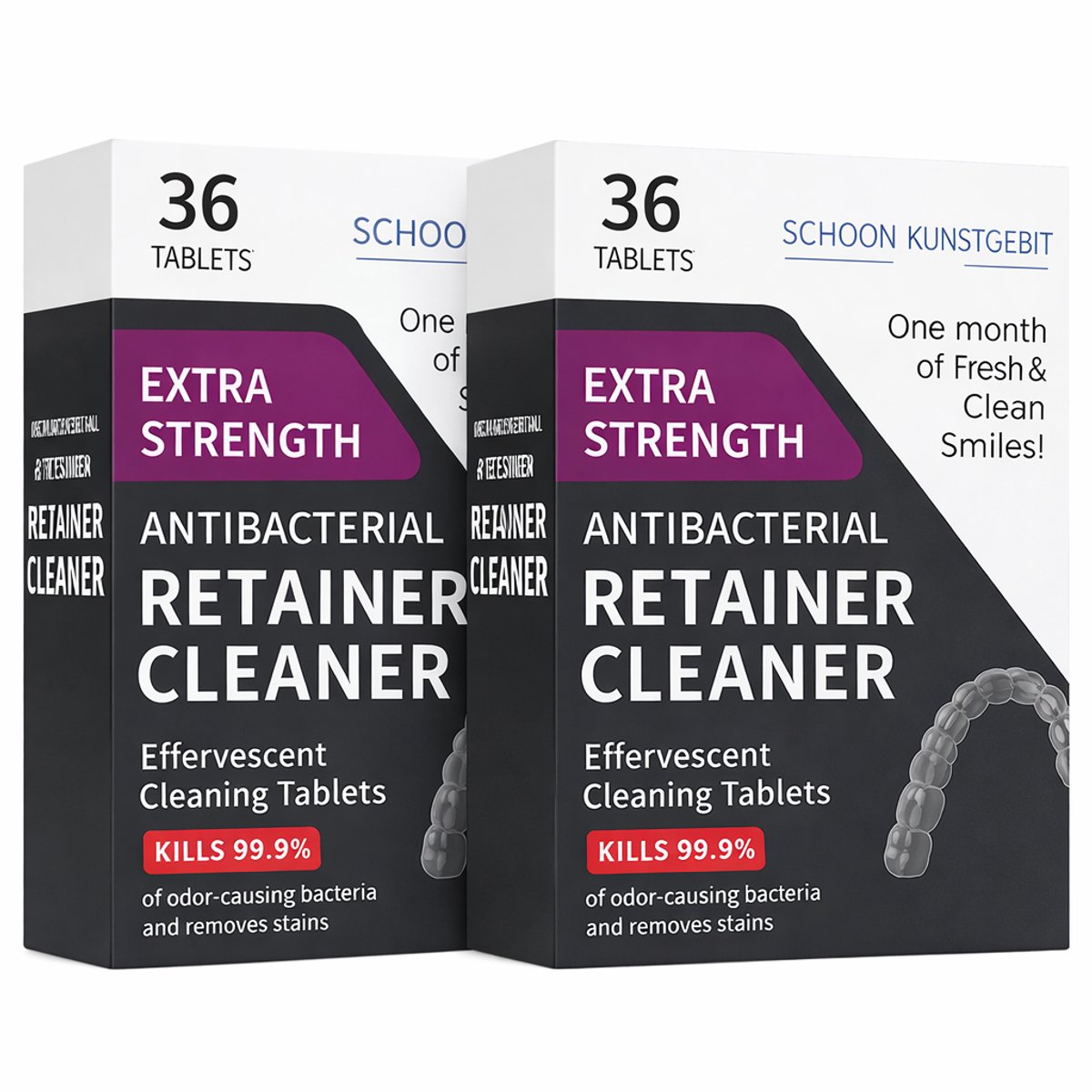 Extra Sterke Kunstgebit Reinigingstabletten – Voor Prothese, Retainer & Invisalign – 72 Stuks – Fris Mint – Dagelijks Diep Reinigend