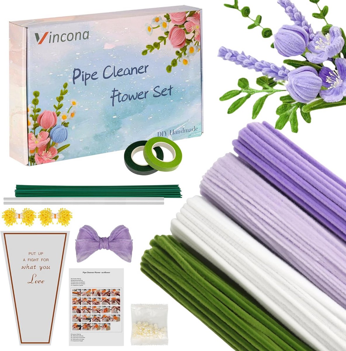 400 Stuks Knutselpijpenreinigers - Complete Set voor Bloemen Maken DIY - 4 Kleuren