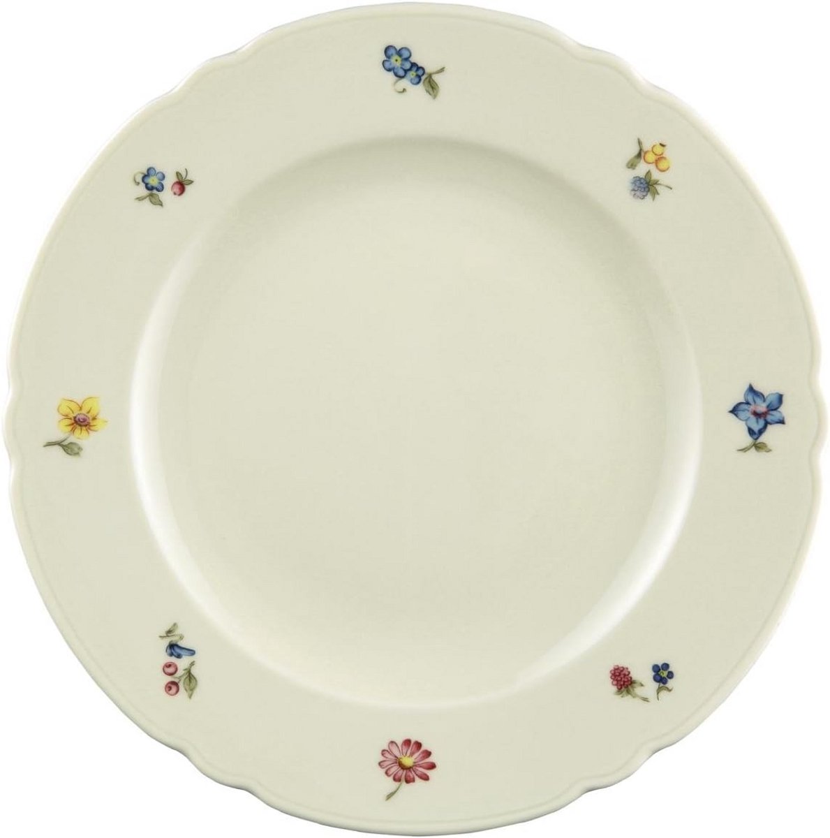 Set van 6 Porseleinen Platte Borden met Bloemendesign