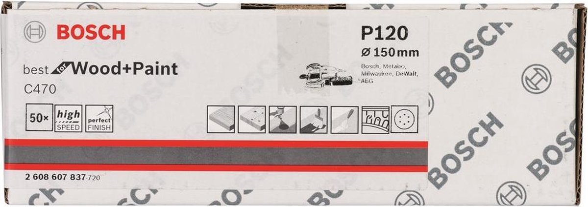 Bosch 2608607837 Schuurschijf C470 - K120 - 150mm (50st)