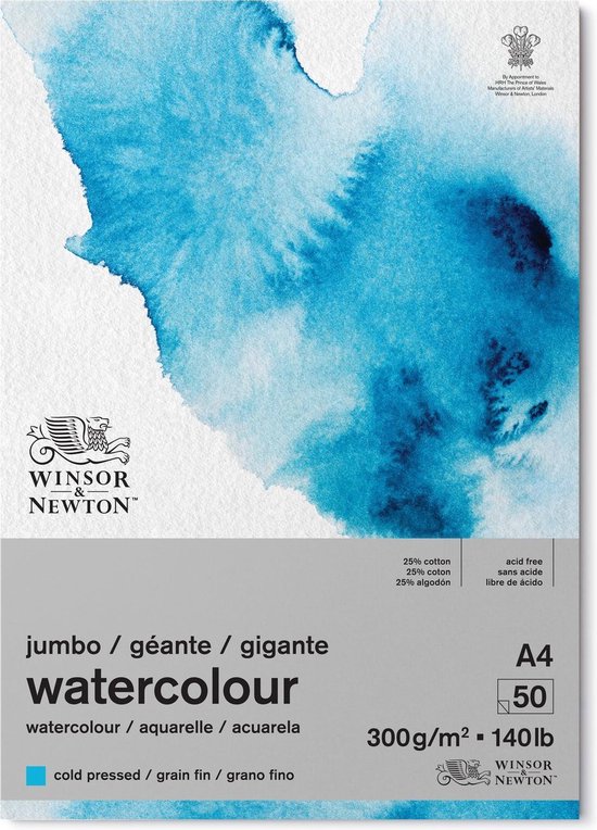 Winsor & Newton Classic Aquarelpapier Grain fin Jumbo Blok 300gr 50 Vel A4