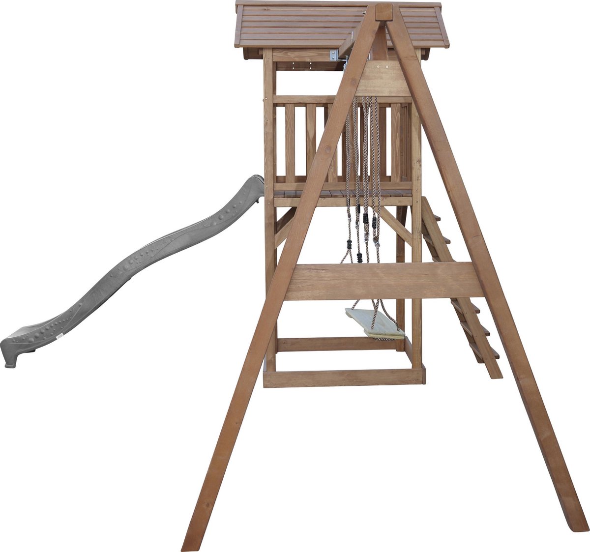 AXI Beach Tower Speeltoestel in Bruin - Speeltoren met Dubbele Schommel, Grijze Glijbaan en Zandbak - FSC hout - Speelhuis op palen voor de tuin — afbeelding 15