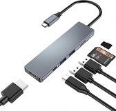 7 in 1 USB-C  multifunctionele  3.1 hub voor macbook met kaartlezer