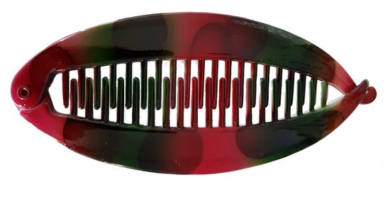 Épingle À Cheveux Clip Banane Chiné Couleur Rouge Vert