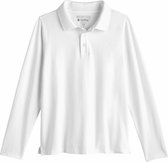Coolibar - UV Poloshirt voor kinderen - Longsleeve - Coppitt - Wit - maat XL (152-158cm)