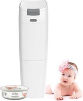 Babyluieremmer incl. Navulcassette - geurbestendig systeem met bediening met één hand - babyvuilnisbak voor luiers