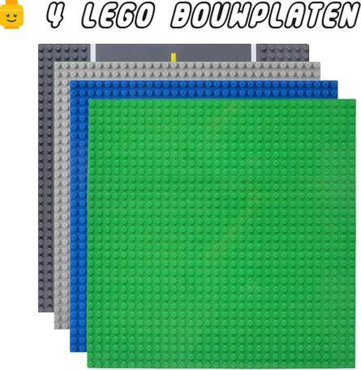 Bouwplaat geschikt LEGO City - Weg, Groen, Grijs en Blauw - Set van Stuks -... | bol.com