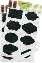 Etiketten Blanco Met Schoolbordkrijt Design Krijtsticker Afwasbaar - 2 vellen van 8 stuks