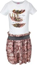 Babes & Binkies Setje Feather roze Kids Roze, Wit - Maat 164/170