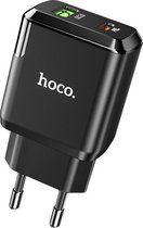 HOCO N5 Favor - 2-Poort Oplader PD 20W + QC3.0 - EU Plug - Snellader - Voor Apple iPhone en Android - Zwart
