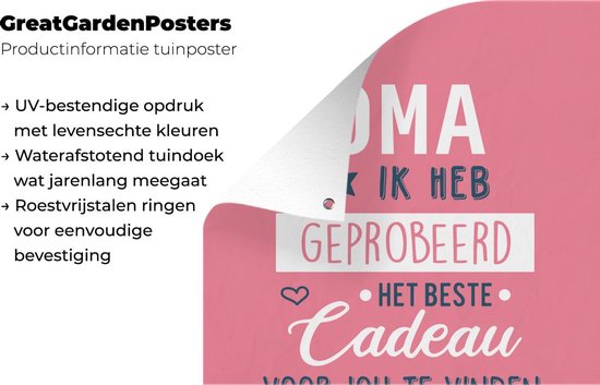 Posters de jardin extérieur Mamie - Citations - Mamie tu m'as déjà - Proverbes - 60x90 cm