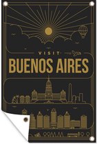 Muurdecoratie Stad - Skyline - Buenos Aires - 120x180 cm - Tuinposter - Tuindoek - Buitenposter