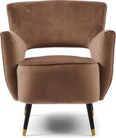 Riviera Maison Fauteuil Met Armleuning - Fauteuil Velvet - Laurel Armchair - Goud