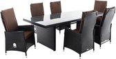 Tuinset - 6 stoelen - Inclusief tafel - Zwart