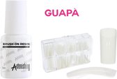 GUAPÀ - Kunstnagel Set voor het zetten van Nagelverlenging - 100 stuks Naturel + 5 ml nagellijm - Acrylnagels - Tips - Nepnagels pakket
