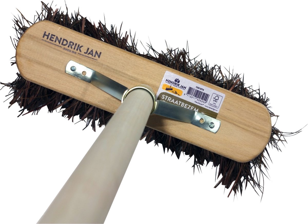 Goedkoopste Hendrik Jan - Stadsbezem - Harde natuurvezels - 29 cm - Met steel