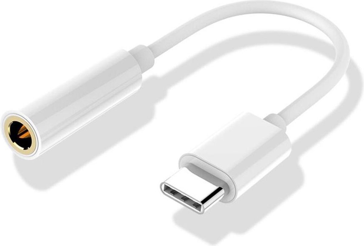 Audio Kabel - Koptelefoon Kabel - Type-C naar 3.5mm jack - usb c 3.5 - Hoofdtelefoon - Audio Adapter - Wit/Grijs