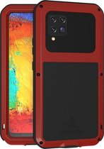 Samsung Galaxy A42 hoes - Love Mei - Metalen extreme protection case - Rood - GSM Hoes - Telefoonhoes Geschikt Voor: Samsung Galaxy A42